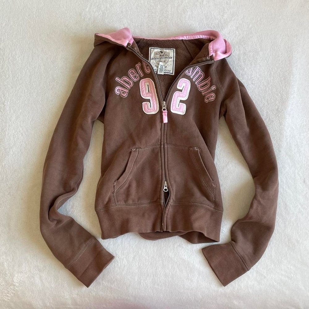 Brown and pink zip up